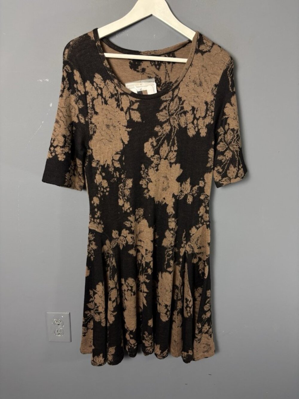 NWT PERUVIAN CONNECTION Womens L Chinoiserie Sweater Dress Pima Cotton/Alpaca